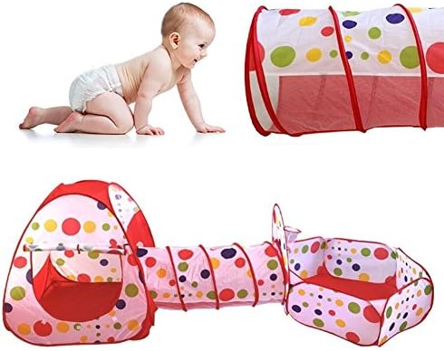 Canaloha CPT011 Kids 3pcs Polka Dot Pop-up Play Tents Tunnel Pool 3 in 1 ren's Playground