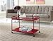 Marshall 2-Shelf Rolling Coffee Table Cart, Red Finish