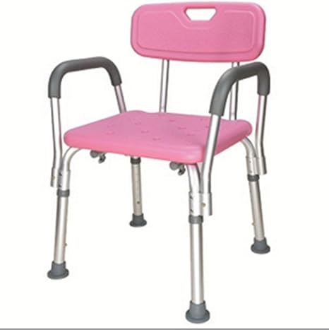 Amazon Co Jp Yearnt 風呂椅子 シャワーいす 組み立て式 バランスチェア 高さ6段階調整 アルミ プラスチック製 背もたれいす ピンク ドラッグストア