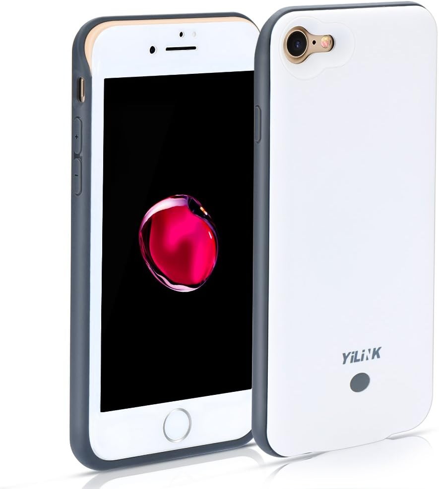 iPhone Battery Case iPhone 7 YILILK Slim Charging Case Rechargeable Extended Backup Battery Cover 100% Extra Battery(iPhone 7 4.7", white)