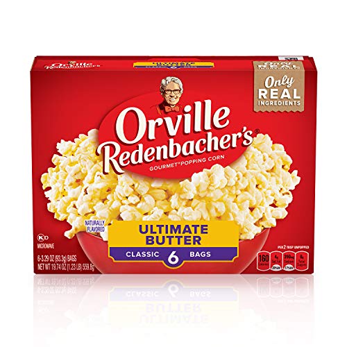 Orville Redenbacherâ€™s Ultimate Butter Flavored Microwave Popcorn, Gluten Free, 6 Count Popcorn