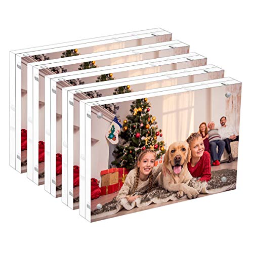 NIUBEE 5 Pack Acrylic Picture Frames 4x6 Inches, Bulk Clear Double