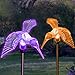 Hummingbird Decor LED Solar Powered Acrylic Lights Color Changing Outdoor Decorations Ornament 3D Garden Gifts Yard Stakes Charm Figurines Statue Decorative Lamp (Set of 2)