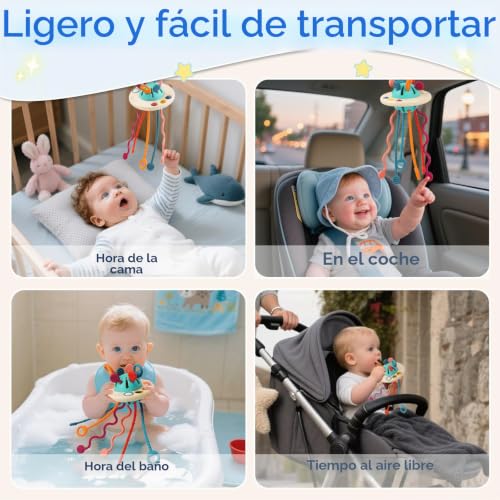 Fyxttalor Kids Toys 1 Year Old, Montessori Sensory Toy for Baby 12-18 Months+ UFO Drag Toys, Fine Motor Educational Toy, Gift for Boys and Girls
