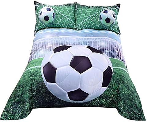 Wowelife 3d Soccer Comforter Set Queen Green Playground Kids