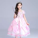 Vicloon Elsa Princess Tiara and Magic Wand Set for Kids Pink Crown Wand view 5