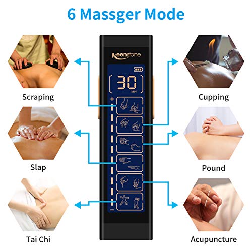 Keenstone TENS gerät, Doppelkanal EMS Reizstromgerät Elektronisches mit 6 Modi, Trainingsgerät mit 20 Ebenen, Professionell Massagegerät mit 10 Pads, zur Muskelentspannung&chmerzlinderung