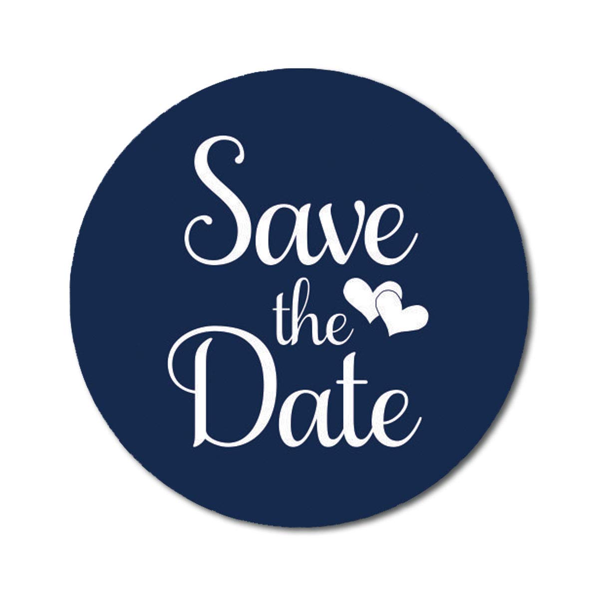 Darling Souvenir 1.6 Inches Round DIY Blue Heart Calligraphy Save The Date Label Stickers-45 Pcs