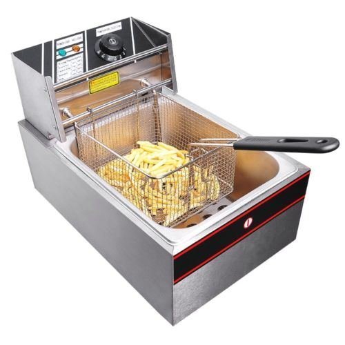 Click Here to See More Images 6L Electric Countertop Deep Fryer Commercial Basket French Fry Restaurant 2500W