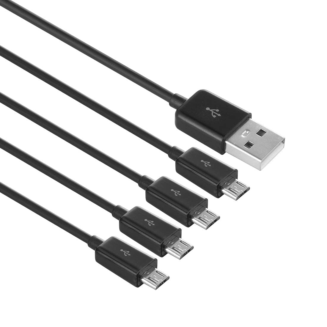 BLKing Multi Micro USB Charging Cable, 4 in 1 USB Male to 4 Micro USB Male, micro usb splitter Fast charge cable(black 0.5m)