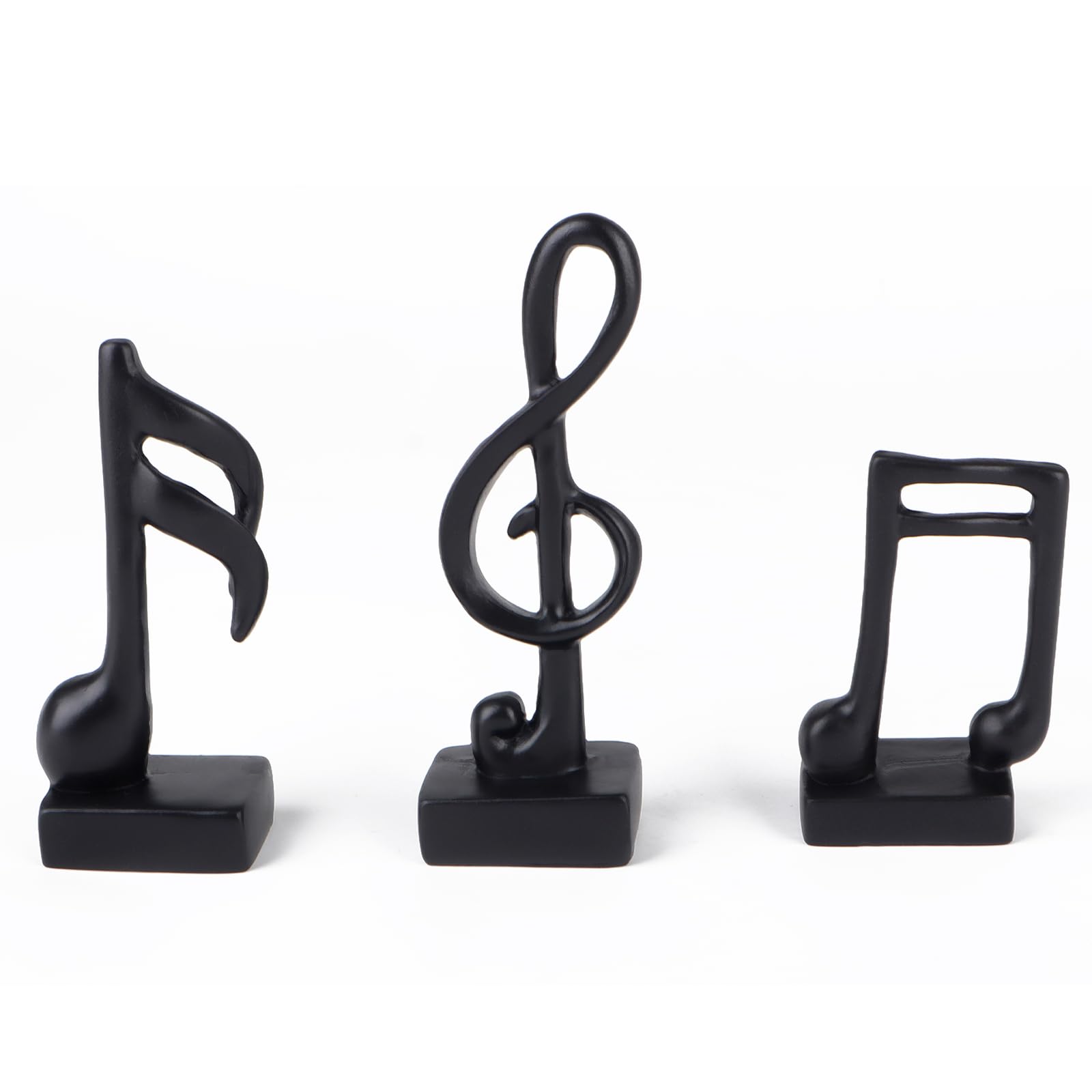 Yunjuhop 3 Music Note Decor Gifts Musical Decorations Modern Sculpture, Decorative Figurines Home, Musical Sculpture, Table Decoration for Living Room, Office, Gifts, Souvenirs (Black)