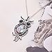 CHUANGYUN Silver-Plated Abalone Shell Colorful Rhinestone Owl Necklace 18'' (Green)