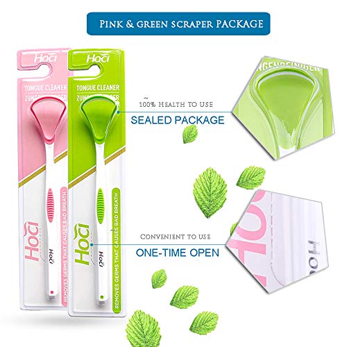 image for hoci [Upgraded] 4PCS Tongue Scraper Cleaner, Healthy Oral Scrapers, Di
