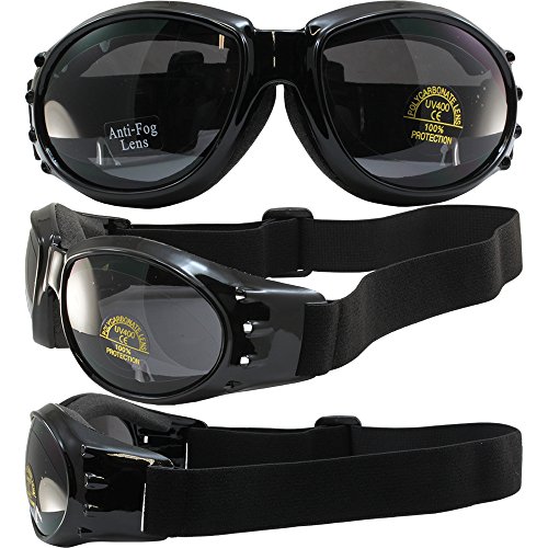 Two (2) Pairs Birdz Eagle Padded Motorcycle Goggles Airsoft Googles Comes with Clear, Super Dark Smoke, Day and Night riding comfort You Should Have Googles For Any Weather Condition - Thumbnail 2