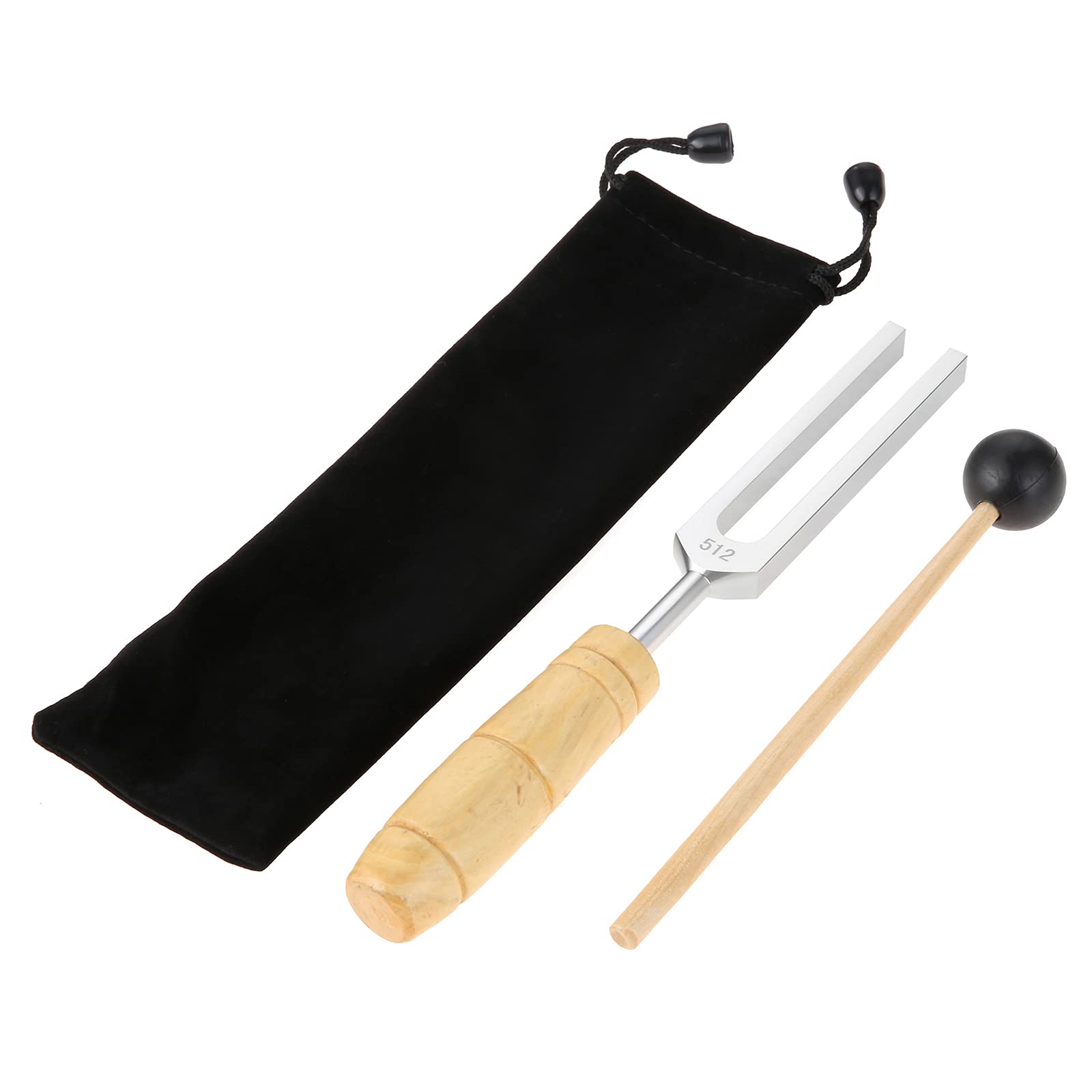 gohantee Tuning Fork 512 Hz, Aluminium Alloy Tuning Fork for Healing with Silicone Hammer for Hearing Tests, Violin Guitar Tuner Instrument, Sound therapy