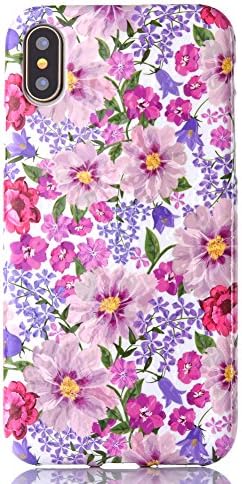 iPhone X Case for Girls,Xaviness Vintage Pattern Case [Floral Cover][High Impact][noctilucent] Soft TPU Bumper Cushion for iPhone X (2017) (Flower Style 10)