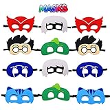 Cartoon Heros Felt Masks 12 pcs Party Supplies Cosplay Character Mask Party Favors for Kids Boys or Girls
