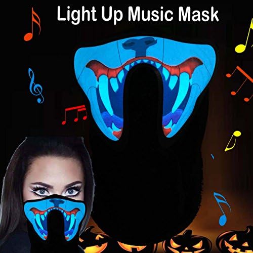 Flashingworld Music Led party Mask with sound active for dancing,riding,skating,party and any festival (long teeth)