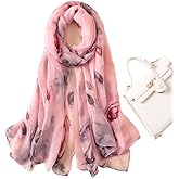 First Choose Silk Feeling Long Satin Scarf Fashion Beach Scarf Shawl Check Style Sunscreen Shawls Wraps-Lightweight Pattern