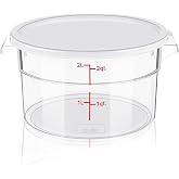 Ziliny 1 Pcs 2 Qt Dough Proofing Container with Lid and Red Scale, White | Clear Round Food Storage Container, Food Grade Plastic, Easy Viewing Design, Airtight Lid, Dough Fermentation Kitchen Storage
