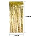 4 Pack Foil Curtains Metallic Fringe Curtains Shimmer Curtain for Birthday Wedding Party Christmas Decorations (Gold and Black)