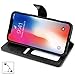 AMOVO Case for iPhone Xs/iPhone X (5.8’’) [2 in 1] iPhone Xs Wallet Case [Detachable Folio] [Vegan Leather] [Wrist Strap] iPhone X Flip Case with Box Package (c)