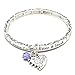 KIS-Jewelry All About Love Charm Bracelet, 'Sister' - This Silver Plated Stretchy Bangle Bracelet Is the Perfect Gift Making Anyone Feel Special and Loved