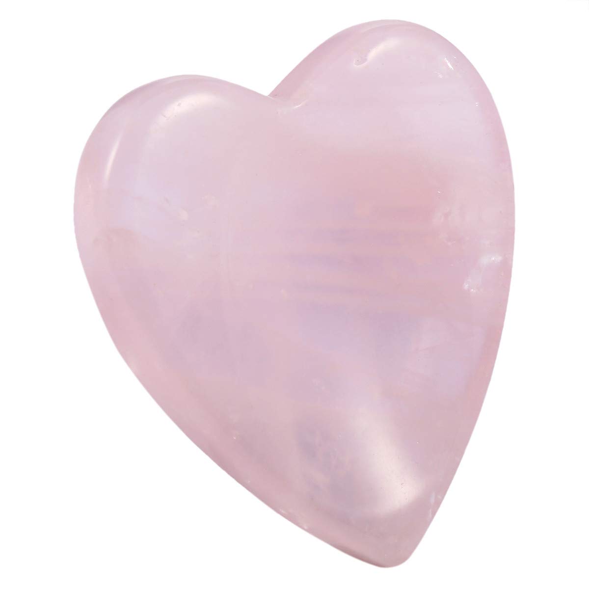 Nupuyai Rose Quartz Heart Thumb Worry Stone, Healing Crystal Pocket Palm Stone for Reiki Anxiety Stress Relief