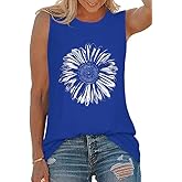 Womens Tank Tops Summer T Shirts Sleeveless Casual Loose Tunic Blouses