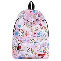 Pantipinky Cute Rainbow Unicorn Teen Girls Backpack for Student Back to School BookBag Fits 14 Inches Laptop Travel Daypack