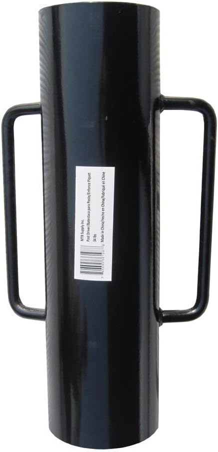 MTB Fence Post Driver Rammer 600mm Length Inner diameter 156mm/6,15.4KG with Handle, 34LB Black Hand Post Pounder