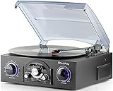 TechPlay TCP5 Turntable with pitch control, AM/FM Radio, SD USB ports,RCA Out Jacks, Headphone Jack, AUX input and Built-in stereo speakers with LED