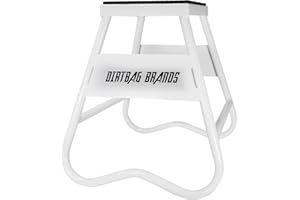 Dirtbag Brands 17" Steel Stable Moto Stand with 1000lb Capacity for Motocross Repair & Dirt Bike Oil Maintenance (White)