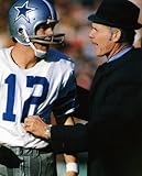 ROGER STAUBACH & TOM LANDRY DALLAS COWBOYS 8X10 SPORTS ACTION PHOTO (I)