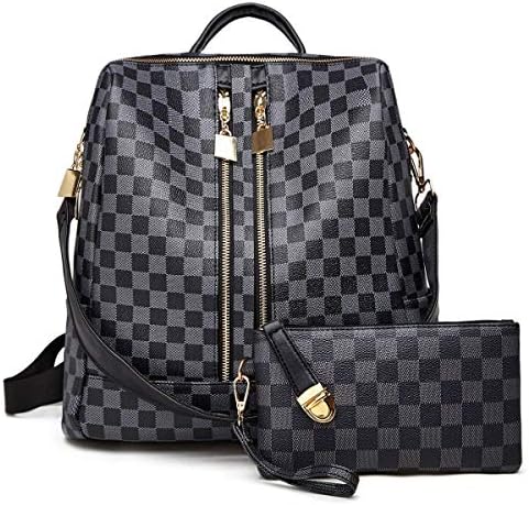 Backpack for women Fashion Leather Ladies Rucksack Crossbody Shoulder Bag 2pcs Purses Backpack Set