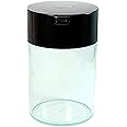 Coffeevac 1LB – Patented Airtight Container | Multi-use Vacuum Container Works as Smell Proof Containers for Ground Coffee and Coffee Bean Containers. Black Cap and Clear Body