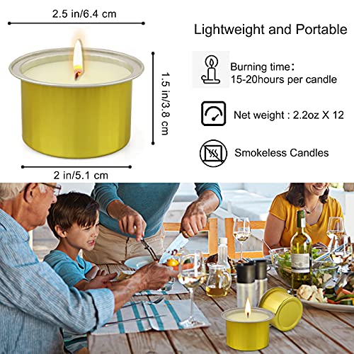 CREASHINE Candela Citronella,12 Packs Candela Citronella Esterno, Candela Citronella Grande,Set Regalo di Candela Profumate,Cera di Soia Naturale per Campeggio/Feste/Giardino/Eventi Interno/Esterno