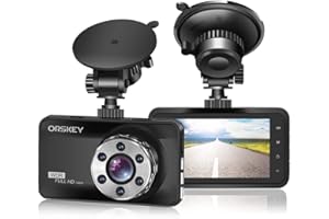 ORSKEY Dash Cam 1080P Full HD Car DVR Dashboard Camera Video Recorder in Car Camera Dashcam for Cars 170 Wide Angle WDR with 