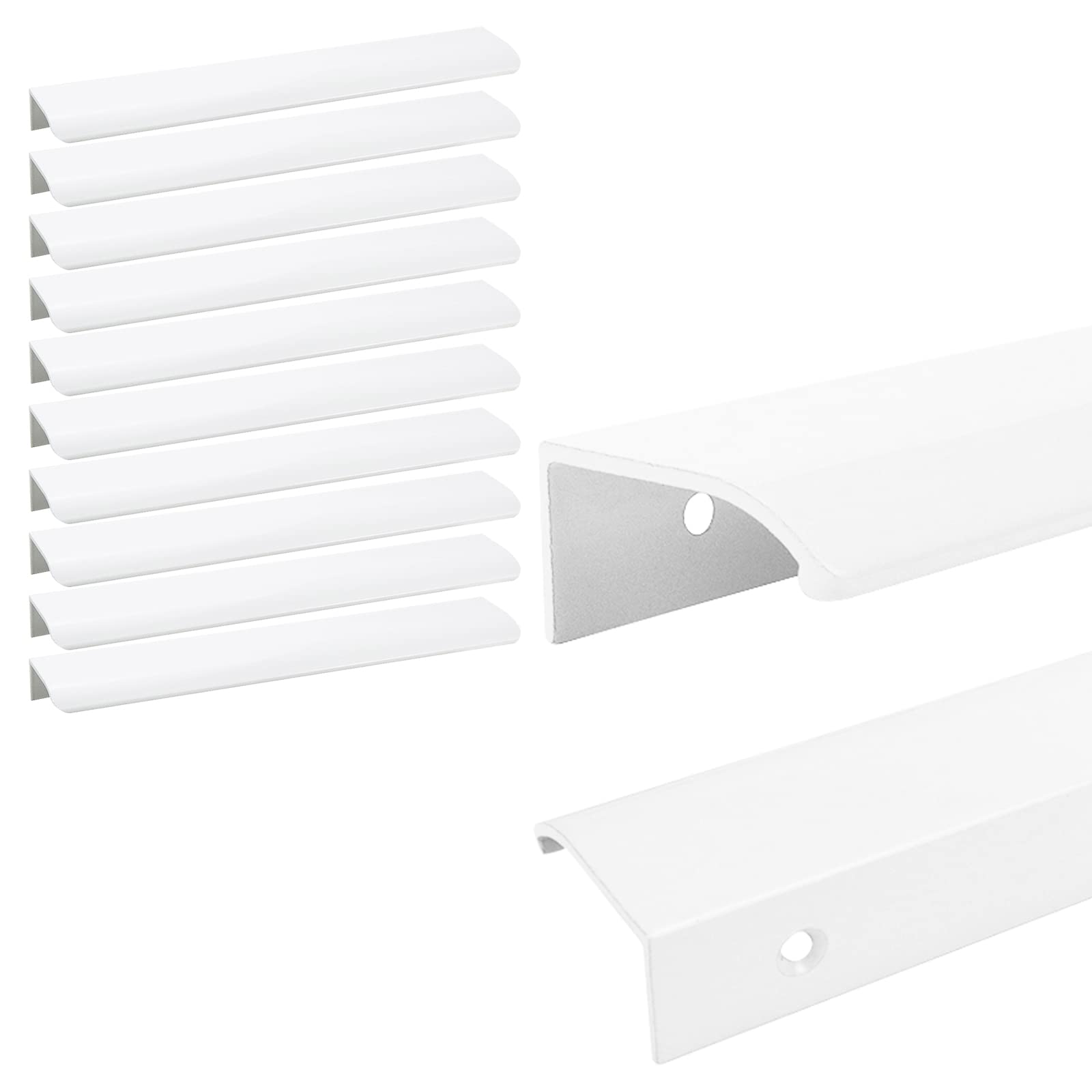 Tsnamay 10Pcs 9.13" White Arc Surface Pull,White