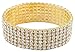 JOTW Goldtone with Clear Bridal Six Row Iced Out Elastic Stretch Bracelet (S-3388)