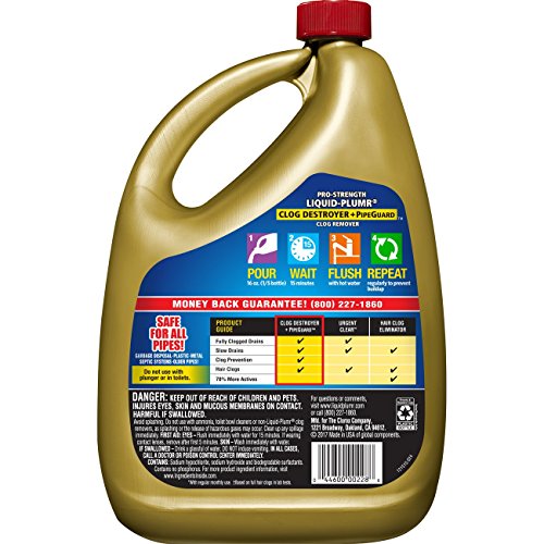 Liquid-Plumr Pro-Strength Full Clog Destroyer Plus PipeGuard, 80 Ounces (Packaging May Vary) - Thumbnail 6