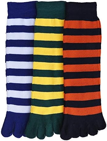 RSG Hosiery Funky Striped Toe Socks 3 Pack (Stripes)