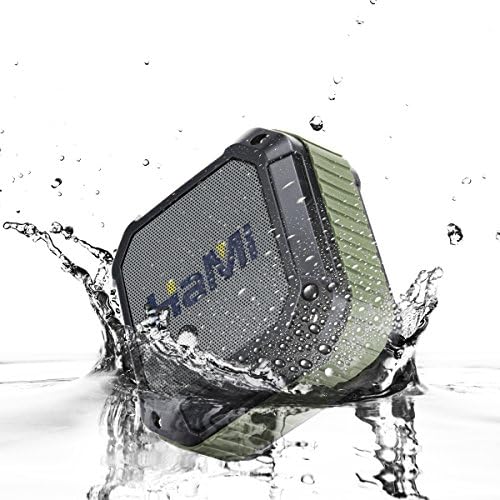 HaMi Waterproof Bluetooth Speakers, Portable Wireless Speakers 4.0 with 12 Hour Playtime , Rugged Shockproof Shower Speaker With Built-In Microphone [12-Month Warranty]- Army Green