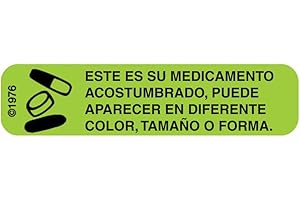 Pharmex HG-61 "ESTE ES SU MEDICAMENTO" Permanent Paper Label, 1 9/16" x 3/8", Green, Pack of 1000