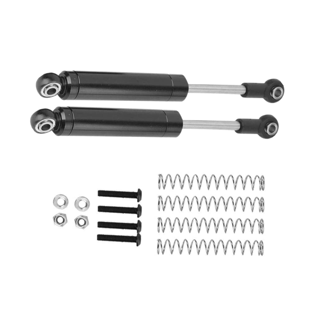 RCAWD RC Shock Absorber 100mm Internal Spring Alloy damper for 1/10 scale with more springs for rc hobby car HPI Venture FJ Cruiser upgraded parts 2pcs(Black)