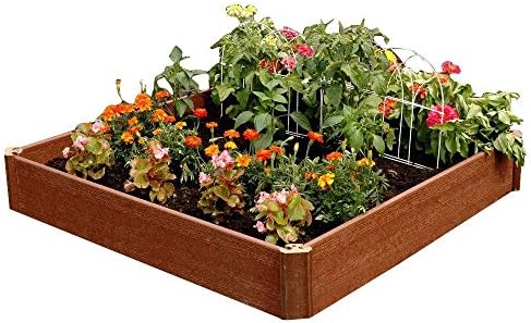 42 in. x 42 in. x 8 in. Composite Raised Garden Bed in Wood Grain