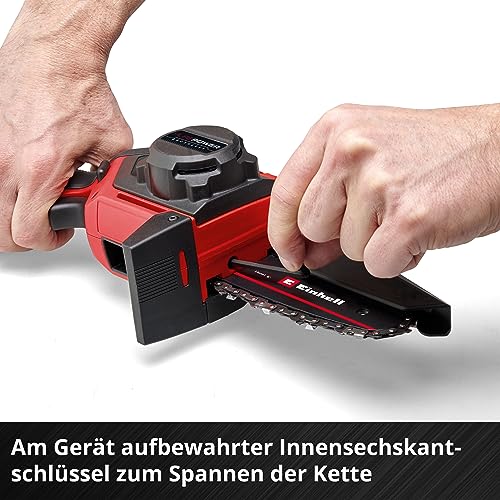 Einhell Akku-Astkettensäge GE-PS 18/15 Li BL-Solo Power X-Change (18 V, Brushless, 12,5 cm Schnittlänge, werkzeugloser Schwert- und Kettenwechsel, ohne Akku) 10