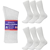 Diamond Star Diabetic Socks, Non-Binding Circulatory Cushion Cotton Crew Diabetic Socks for Men Women