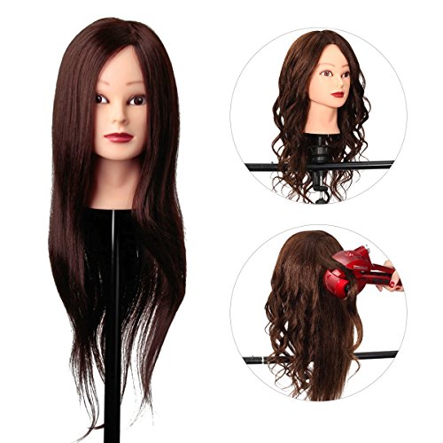 30% real hair styling mannequin head, luckyfine blonde training h…