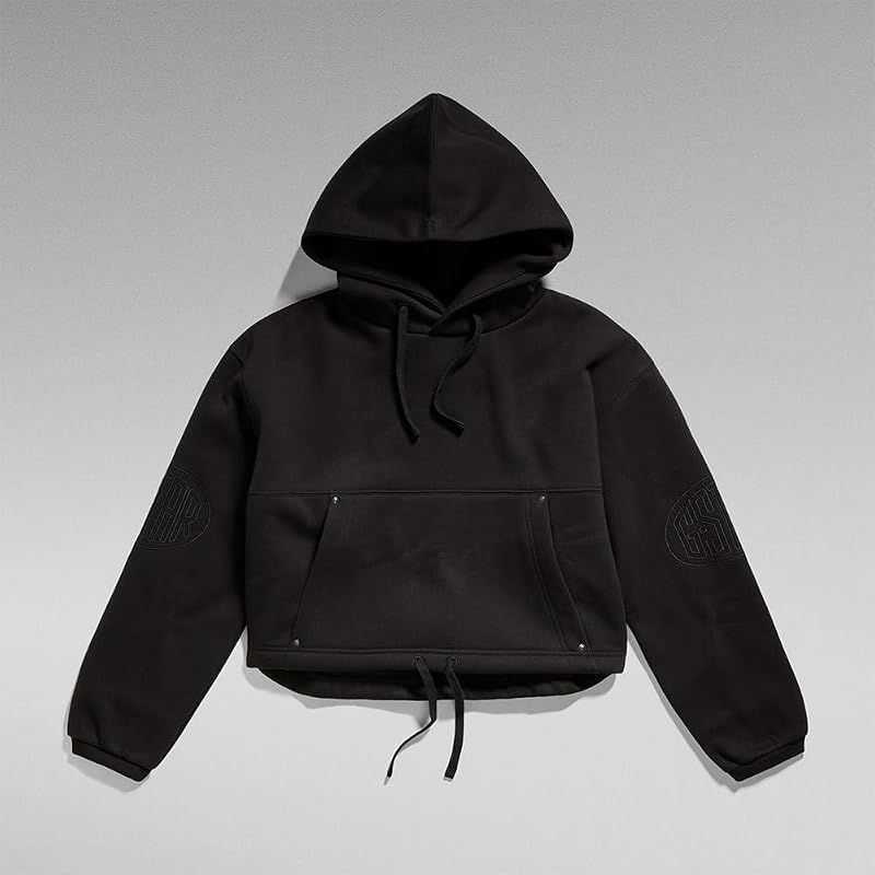 Femme Sweat à Capuche Sleeve Graphic Cropped Loose, Noir (dk black D23888-D425-6484), L — photo 3 sur 6